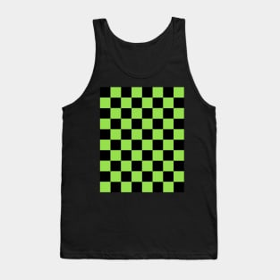 Light Green and Black Chessboard Pattern Tank Top